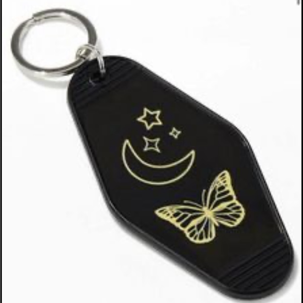 NWT Pacsun celestial sun moon stars plastic keychain keys